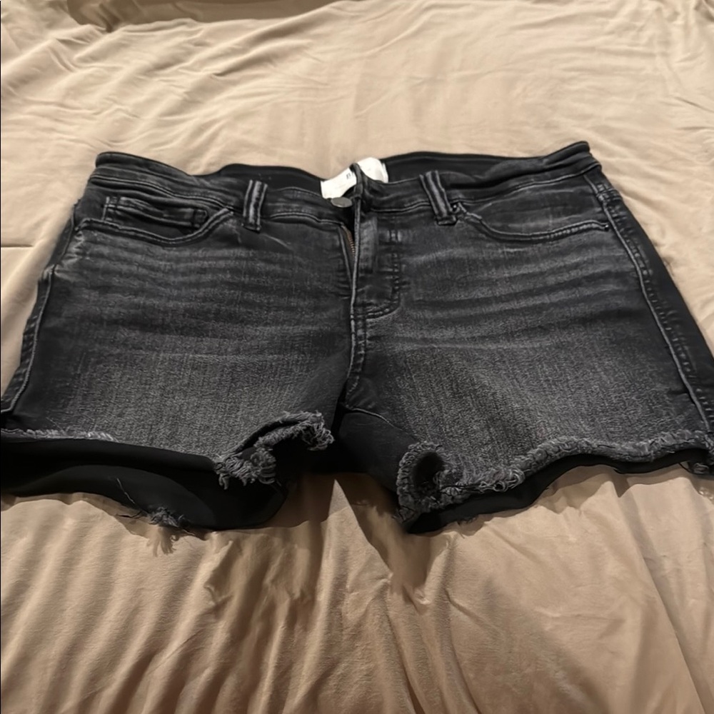 BKE Black Jean Shorts Distressed Cut-Off Style